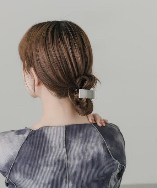 SMELLY（スメリー）の「シンプルメタルヘアクリップ（バレッタ/ヘアクリップ・レディース・シルバー・-）」の5枚目の写真