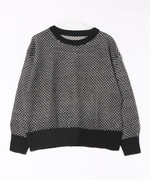VENCEEXCHANGE(ヴァンスエクスチェンジ)の「バーズアイクルーネックニットプル(ニット/セーター・レディース・ブラック/ライトブルー/オリーブ・S/L/M)」の5枚目の写真