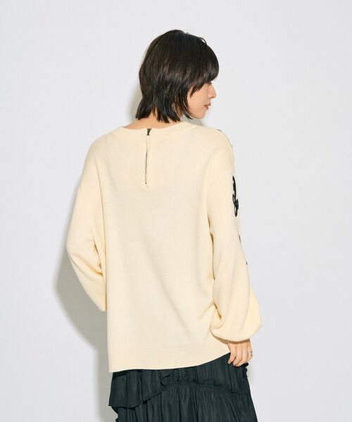 Editt by YECCA VECCA（エディットバイイェッカヴェッカ）の「【archive】コード刺繍ニット（ニット/セーター・レディース・アイボリー/ブラック・FREE）」の8枚目の写真