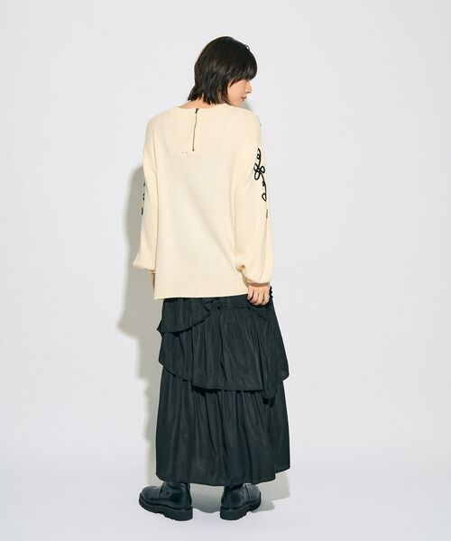 Editt by YECCA VECCA（エディットバイイェッカヴェッカ）の「【archive】コード刺繍ニット（ニット/セーター・レディース・アイボリー/ブラック・FREE）」の14枚目の写真