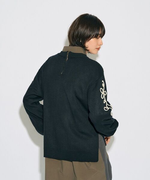 Editt by YECCA VECCA（エディットバイイェッカヴェッカ）の「【archive】コード刺繍ニット（ニット/セーター・レディース・アイボリー/ブラック・FREE）」の18枚目の写真