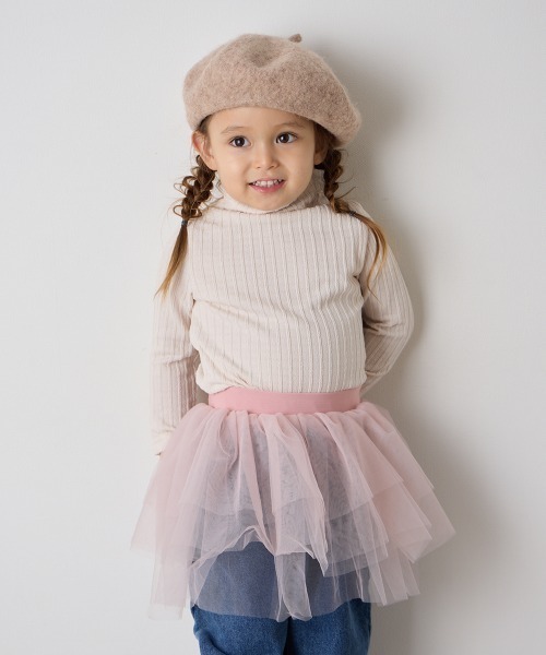 riziere（リジェール）の「ジャガード柄シームレスハイネックプルオーバー（Tシャツ/カットソー・キッズ・グレー/アイボリー/ブラック・90/100/110/120/130/140/150）」の11枚目の写真