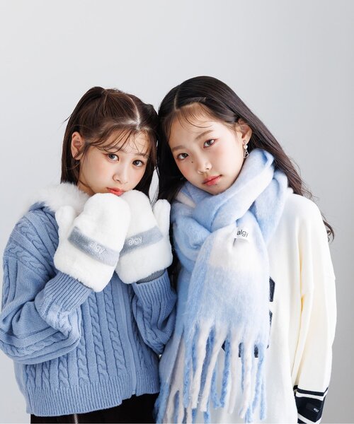 algy（アルジー）の「アソートマフラー（マフラー・キッズ・ピンク/ミント/ブラック/サックスブルー・FREE）」の6枚目の写真