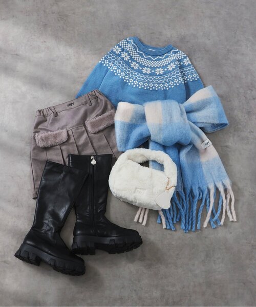 algy（アルジー）の「アソートマフラー（マフラー・キッズ・ピンク/ミント/ブラック/サックスブルー・FREE）」の9枚目の写真