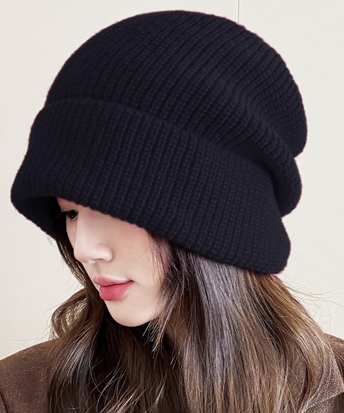 セール】ボリュームリブニット帽（ニットキャップ/ビーニー）｜Blanc