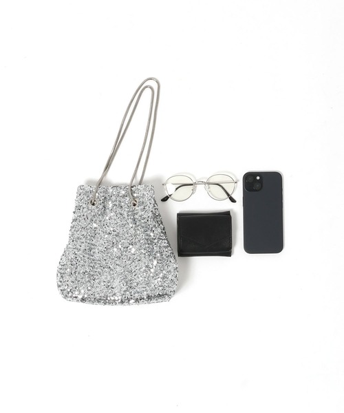 LEPSIM(レプシィム)の「ミニスパンコールバッグ 601368(ショルダーバッグ・レディース・オフホワイト/シルバー/ブラック・ONE SIZE)」の5枚目の写真