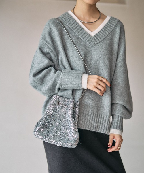 LEPSIM(レプシィム)の「ミニスパンコールバッグ 601368(ショルダーバッグ・レディース・オフホワイト/シルバー/ブラック・ONE SIZE)」の21枚目の写真