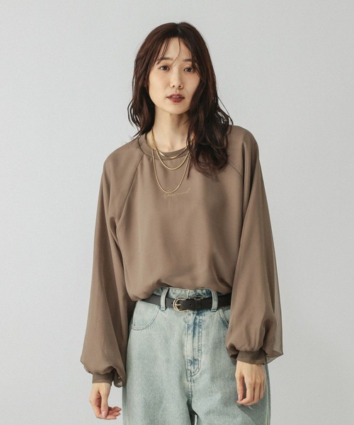 シフォンドッキングプルオーバー長袖/595356（Tシャツ/カットソー