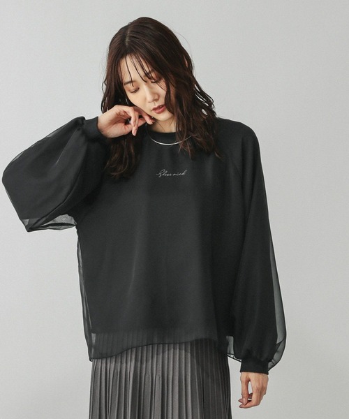 GLOBAL WORK(グローバルワーク)の「シフォンドッキングプルオーバー長袖/595356(Tシャツ/カットソー・レディース・ダークブラウン/ブラック/グレイッシュベージュ・LARGE/MEDIUM)」の22枚目の写真