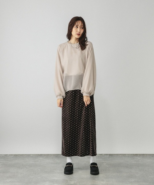 GLOBAL WORK(グローバルワーク)の「シフォンドッキングプルオーバー長袖/595356(Tシャツ/カットソー・レディース・ダークブラウン/ブラック/グレイッシュベージュ・LARGE/MEDIUM)」の17枚目の写真