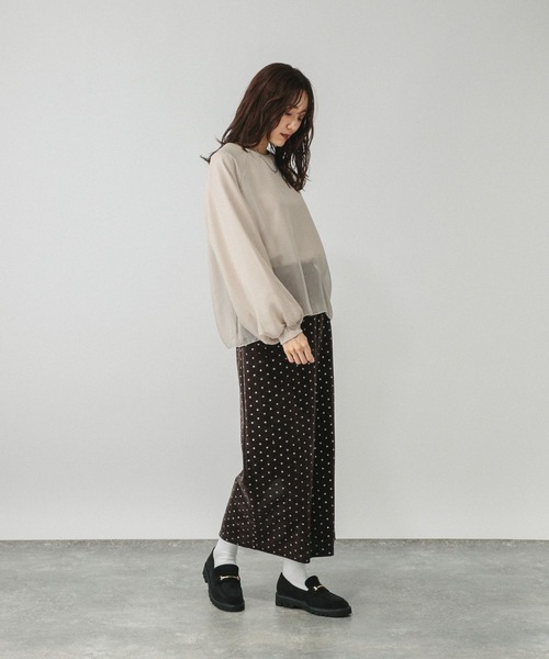 GLOBAL WORK(グローバルワーク)の「シフォンドッキングプルオーバー長袖/595356(Tシャツ/カットソー・レディース・ダークブラウン/ブラック/グレイッシュベージュ・LARGE/MEDIUM)」の16枚目の写真