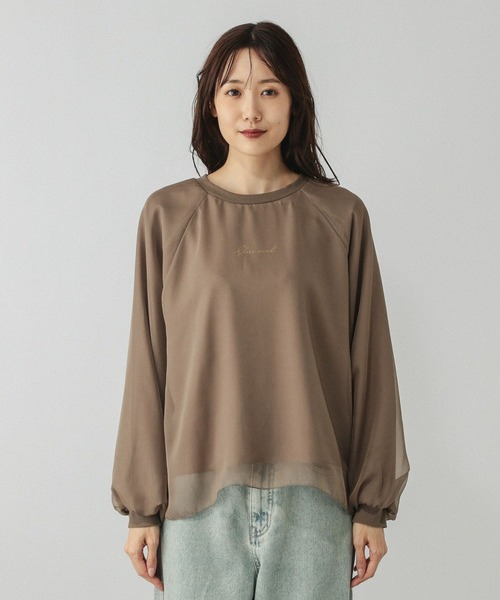 GLOBAL WORK(グローバルワーク)の「シフォンドッキングプルオーバー長袖/595356(Tシャツ/カットソー・レディース・ダークブラウン/ブラック/グレイッシュベージュ・LARGE/MEDIUM)」の13枚目の写真
