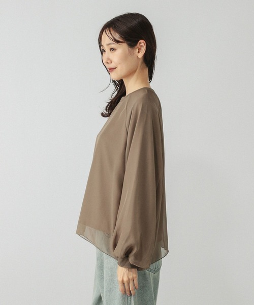 GLOBAL WORK(グローバルワーク)の「シフォンドッキングプルオーバー長袖/595356(Tシャツ/カットソー・レディース・ダークブラウン/ブラック/グレイッシュベージュ・LARGE/MEDIUM)」の12枚目の写真