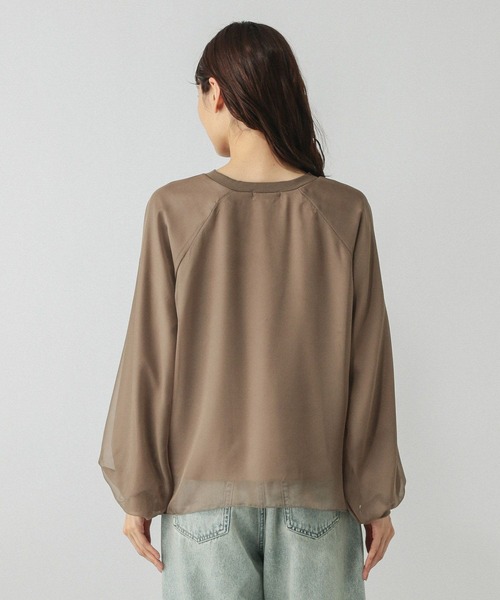 GLOBAL WORK(グローバルワーク)の「シフォンドッキングプルオーバー長袖/595356(Tシャツ/カットソー・レディース・ダークブラウン/ブラック/グレイッシュベージュ・LARGE/MEDIUM)」の11枚目の写真
