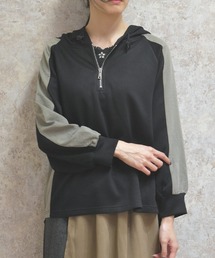 axes femme | 異素材配色パーカー(パーカー)