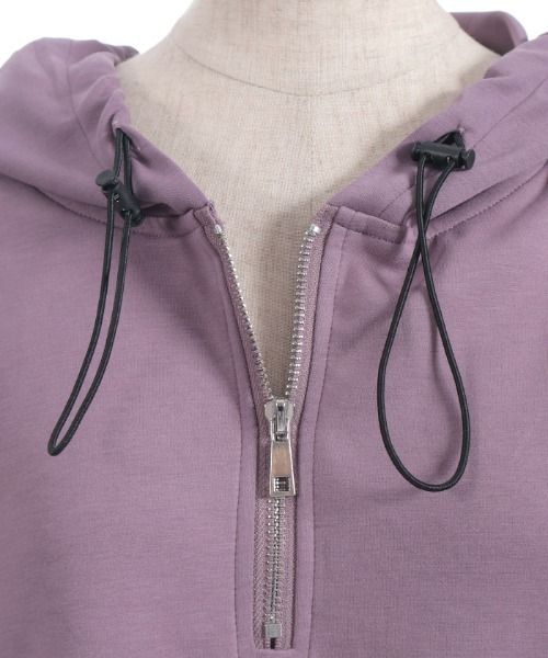 axes femme（アクシーズファム）の「異素材配色パーカー（パーカー・レディース・チャコール/ブラック/パープル・FREE）」の4枚目の写真