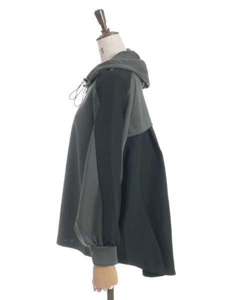 axes femme（アクシーズファム）の「異素材配色パーカー（パーカー・レディース・チャコール/ブラック/パープル・FREE）」の9枚目の写真