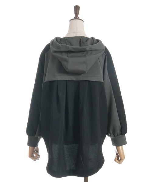 axes femme（アクシーズファム）の「異素材配色パーカー（パーカー・レディース・チャコール/ブラック/パープル・FREE）」の10枚目の写真