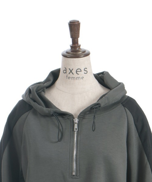 axes femme（アクシーズファム）の「異素材配色パーカー（パーカー・レディース・チャコール/ブラック/パープル・FREE）」の11枚目の写真