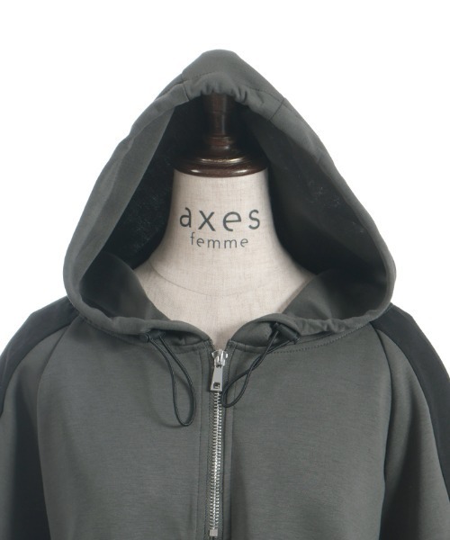 axes femme（アクシーズファム）の「異素材配色パーカー（パーカー・レディース・チャコール/ブラック/パープル・FREE）」の13枚目の写真