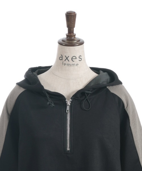 axes femme（アクシーズファム）の「異素材配色パーカー（パーカー・レディース・チャコール/ブラック/パープル・FREE）」の19枚目の写真