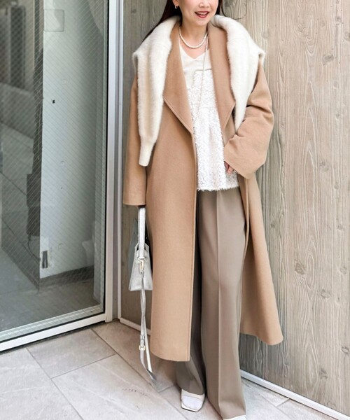 NOLLEY’S Sophi（ノーリーズソフィ）の「《セットアップ対応》ウォッシャブルフェザーチュールキャミブラウス（キャミソール・レディース・オフホワイト/ベージュ/ブラック・38）」の10枚目の写真