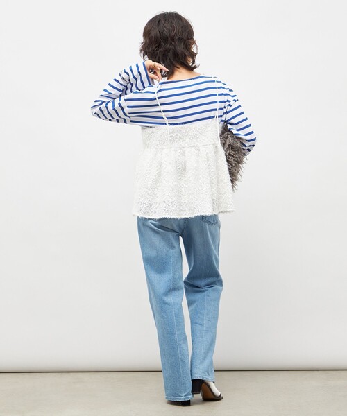 NOLLEY’S Sophi（ノーリーズソフィ）の「《セットアップ対応》ウォッシャブルフェザーチュールキャミブラウス（キャミソール・レディース・オフホワイト/ベージュ/ブラック・38）」の14枚目の写真