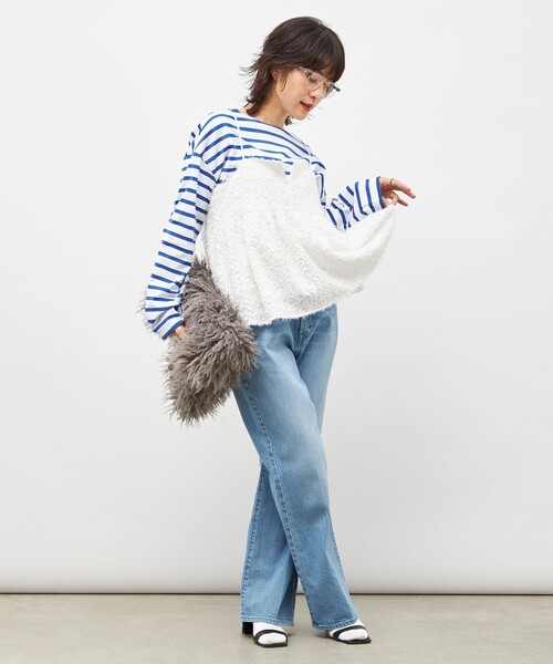 NOLLEY’S Sophi（ノーリーズソフィ）の「《セットアップ対応》ウォッシャブルフェザーチュールキャミブラウス（キャミソール・レディース・オフホワイト/ベージュ/ブラック・38）」の15枚目の写真