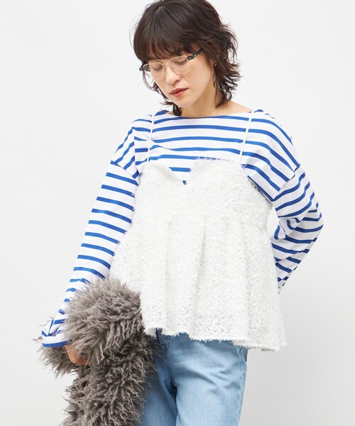 NOLLEY’S Sophi（ノーリーズソフィ）の「《セットアップ対応》ウォッシャブルフェザーチュールキャミブラウス（キャミソール・レディース・オフホワイト/ベージュ/ブラック・38）」の17枚目の写真