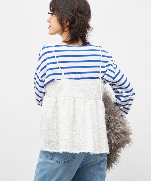 NOLLEY’S Sophi（ノーリーズソフィ）の「《セットアップ対応》ウォッシャブルフェザーチュールキャミブラウス（キャミソール・レディース・オフホワイト/ベージュ/ブラック・38）」の18枚目の写真