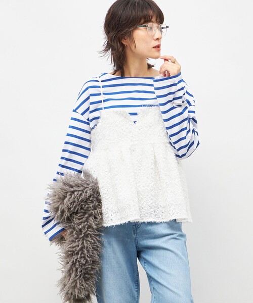 NOLLEY’S Sophi（ノーリーズソフィ）の「《セットアップ対応》ウォッシャブルフェザーチュールキャミブラウス（キャミソール・レディース・オフホワイト/ベージュ/ブラック・38）」の19枚目の写真