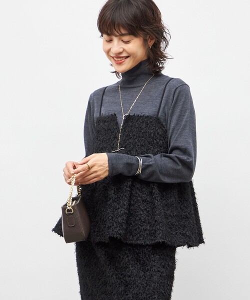 セットアップ対応》ウォッシャブルフェザーチュールキャミブラウス