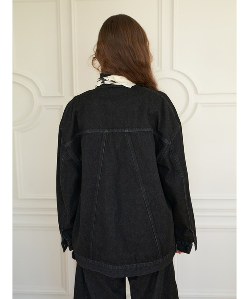 Brown&Street(ブラウンアンドストリート)の「オーバーサイズデニムジャケット(デニムジャケット・レディース・ブラック・FREE)」の9枚目の写真