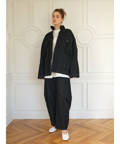 Brown&Street(ブラウンアンドストリート)の「オーバーサイズデニムジャケット(デニムジャケット・レディース・ブラック・FREE)」の12枚目の写真