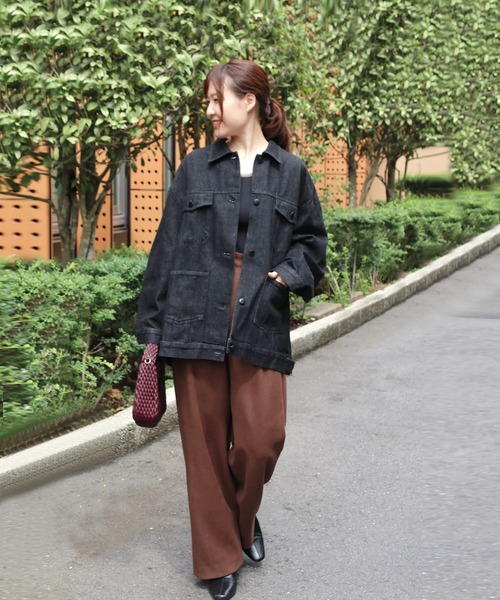 Brown&Street(ブラウンアンドストリート)の「オーバーサイズデニムジャケット(デニムジャケット・レディース・ブラック・FREE)」の13枚目の写真
