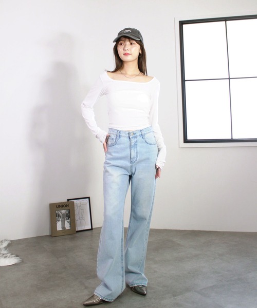 Reurie'(レウリィ)の「ベーシックバックオープントップ / 背中空き 長袖 クルーネック シンプル カジュアル フェミニン 肌見せ 着痩せ モノトーン(Tシャツ/カットソー・レディース・ブラック/グレー/ホワイト・FREE)」の20枚目の写真
