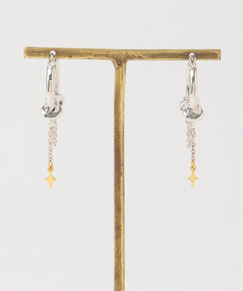 LAPUIS（ラピュイ）の「Ornament ピアス【LAPUIS/ラピュイ】（ピアス（両耳用）・レディース・シルバー×ゴールド・フリー）」の7枚目の写真
