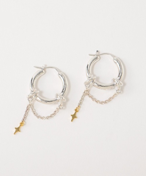 LAPUIS（ラピュイ）の「Ornament ピアス【LAPUIS/ラピュイ】（ピアス（両耳用）・レディース・シルバー×ゴールド・フリー）」の5枚目の写真