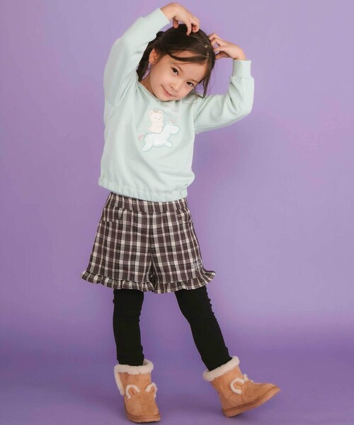 SLAP SLIP（スラップスリップ）の「【お揃い】レギンスドッキングチェックショートパンツ(80~130cm)（その他パンツ・キッズ・ブラック系その他/ベージュ系その他・110cm/120cm/90cm/80ｃｍ/130cm/100cm）」の16枚目の写真