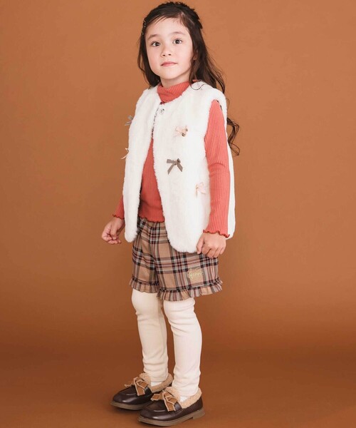 SLAP SLIP（スラップスリップ）の「【お揃い】レギンスドッキングチェックショートパンツ(80~130cm)（その他パンツ・キッズ・ブラック系その他/ベージュ系その他・110cm/120cm/90cm/80ｃｍ/130cm/100cm）」の14枚目の写真