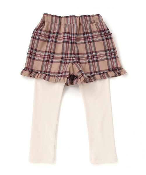 SLAP SLIP（スラップスリップ）の「【お揃い】レギンスドッキングチェックショートパンツ(80~130cm)（その他パンツ・キッズ・ブラック系その他/ベージュ系その他・110cm/120cm/90cm/80ｃｍ/130cm/100cm）」の5枚目の写真