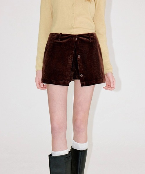 レイヤードデザイン コーデュロイ キュロットパンツ FD25B009【Fano Studios】【2025AW】