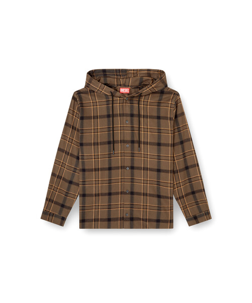 DIESEL（ディーゼル）の「メンズ フード付きシャツ S-IX（シャツ/ブラウス・メンズ・カーキブラウン・46/44/50/48/54/52）」の5枚目の写真