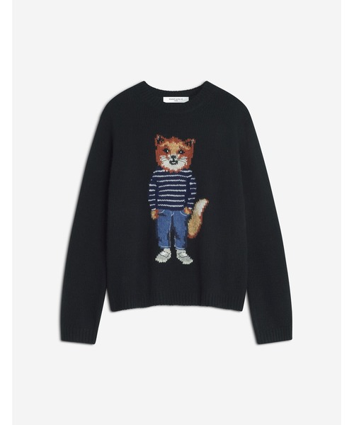 Maison Kitsune（メゾンキツネ）の「DRESSED FOX INTARSIA WOOL JUMPER（ニット/セーター・レディース・オフホワイト/ブラック・M/S/XS/L）」の2枚目の写真