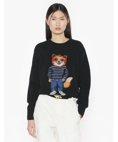 Maison Kitsune（メゾンキツネ）の「DRESSED FOX INTARSIA WOOL JUMPER（ニット/セーター・レディース・オフホワイト/ブラック・M/S/XS/L）」の13枚目の写真