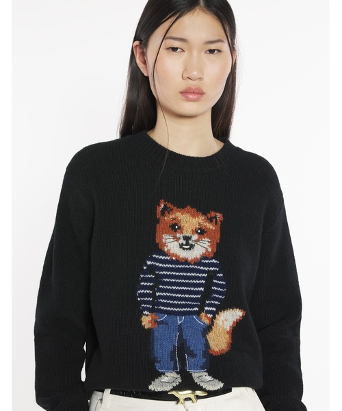 Maison Kitsune（メゾンキツネ）の「DRESSED FOX INTARSIA WOOL JUMPER（ニット/セーター・レディース・オフホワイト/ブラック・M/S/XS/L）」の14枚目の写真