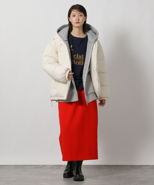 LAKOLE（ラコレ）の「スタンドカラーパファージャケット / 496681（ブルゾン・レディース・アイボリー/ブラウン系その他/ブラック・MEDIUM/LARGE）」の9枚目の写真