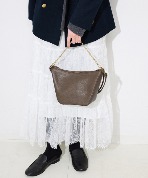 AULENTTI（オウレンティ）の「AULENTTI/オウレンティ 2WAYショルダーバッグ DI-3601-DO（ショルダーバッグ・レディース・ベージュ系その他/ブラック・FREE）」の14枚目の写真