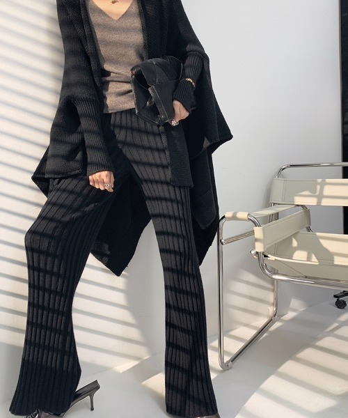 Forcement(フォースメント)の「ニットワイドパンツ(その他パンツ・レディース・チャコール/ブラック・FREE)」の5枚目の写真