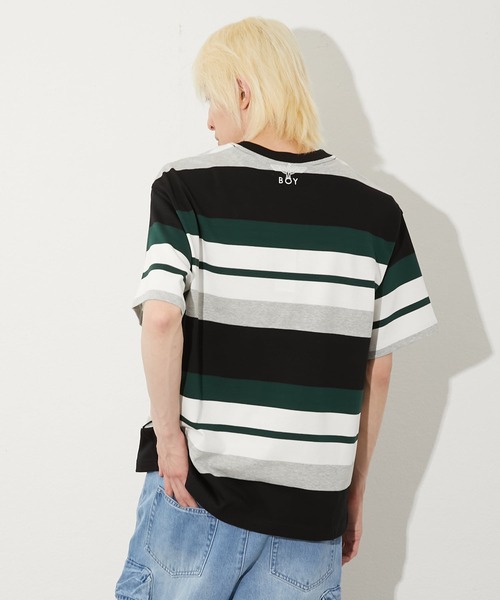 BOY LONDON(ボーイロンドン)の「【BOY LONDON】COLLEGE BORDER TEE(Tシャツ/カットソー・メンズ・グリーン・MEDIUM/X-LARGE/LARGE)」の4枚目の写真